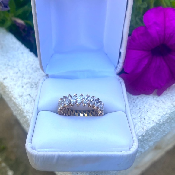 Eternity Ring Marquis Cut CZ Diamond Band NWOT - Picture 6 of 6